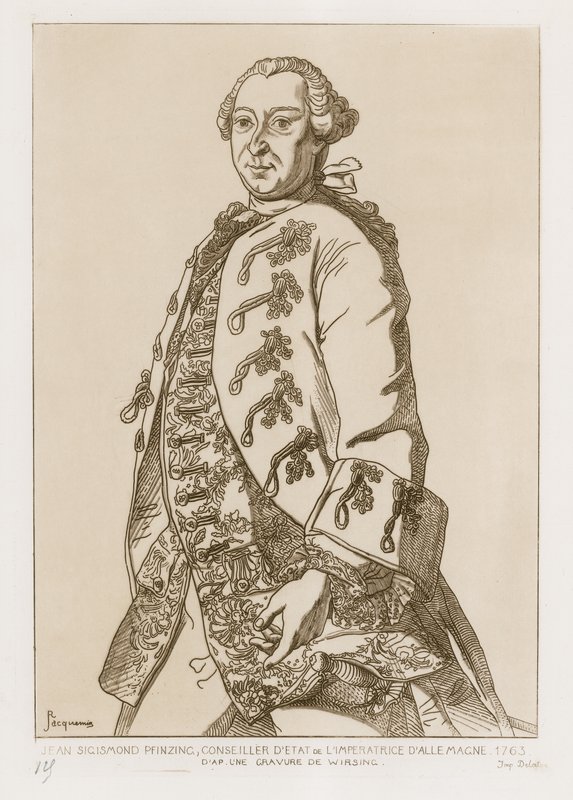 John Sigismund Pfinzing, státní rada císařovny Německa, 1763 od German School