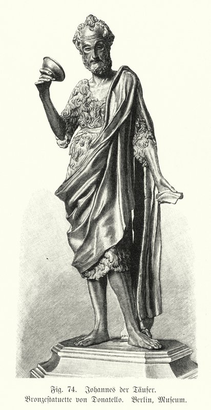 John the Baptist, bronzová socha od Donatella (rytina) od German School
