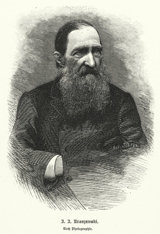 Jozef Ignacy Kraszewski , polský historik a romanopisec (litho) od German School