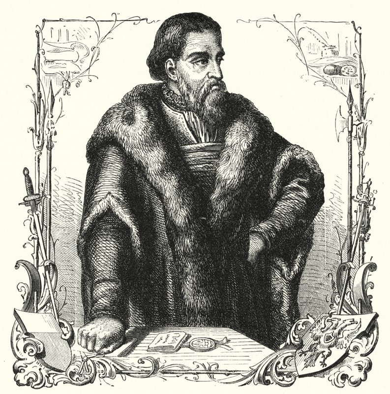 Jurgen Wullenwever, purkmistr z Lubecku popraven jako zrádce a anabaptista (rytina) od German School