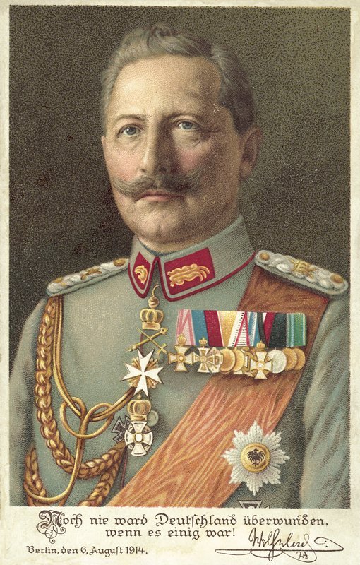 Německý císař Wilhelm II (barevné lito) od German School