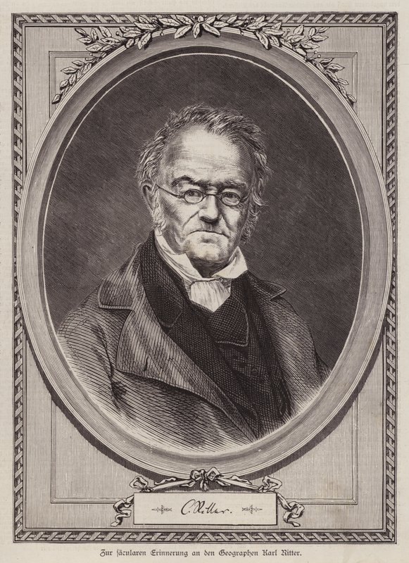 Karl Ritter, německý geograf a profesor na univerzitě v Berlíně (rytina) od German School