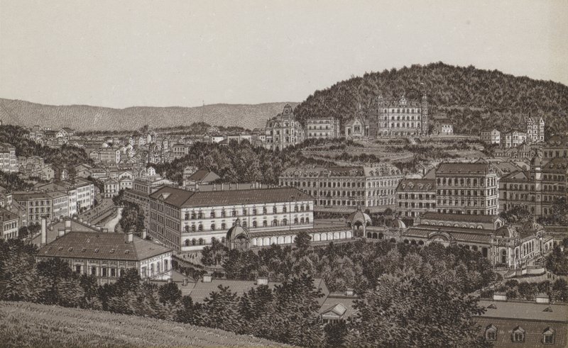 Karlsbad von der Nordseite (litho) od German School