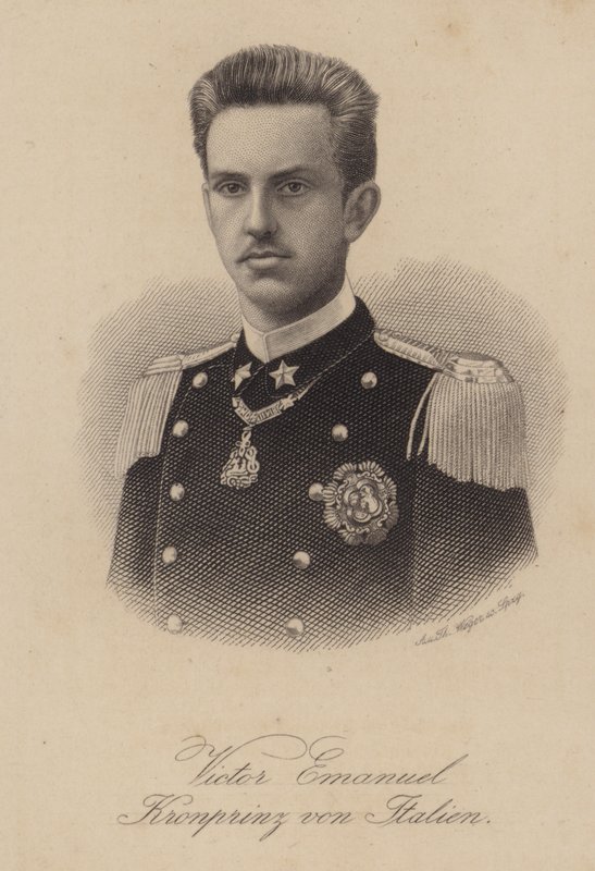 Italský král Viktor Emanuel III., když korunní princ od German School