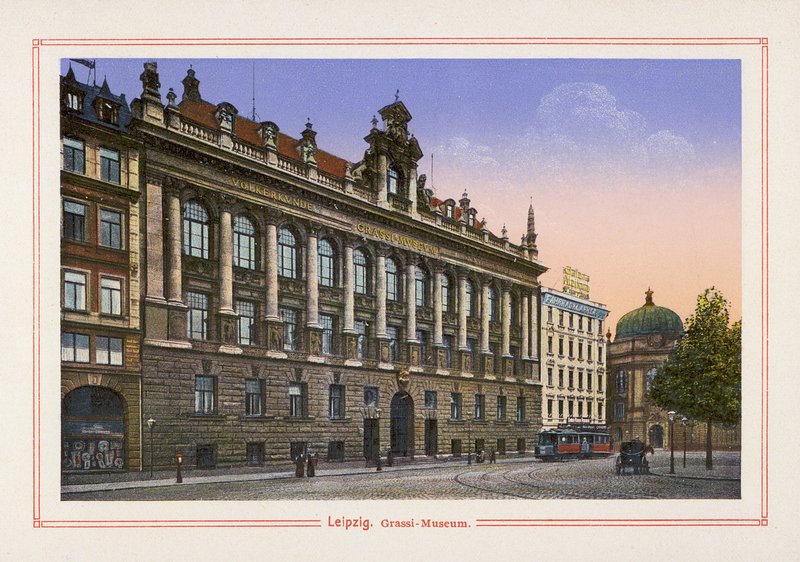 Lipsko, Grassi-Museum (barevná litografie) od German School