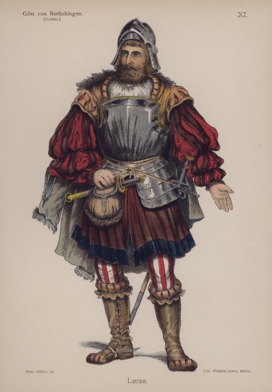 Lerse, od Gotze von Berlichingen od Goetha (barevné lito) od German School