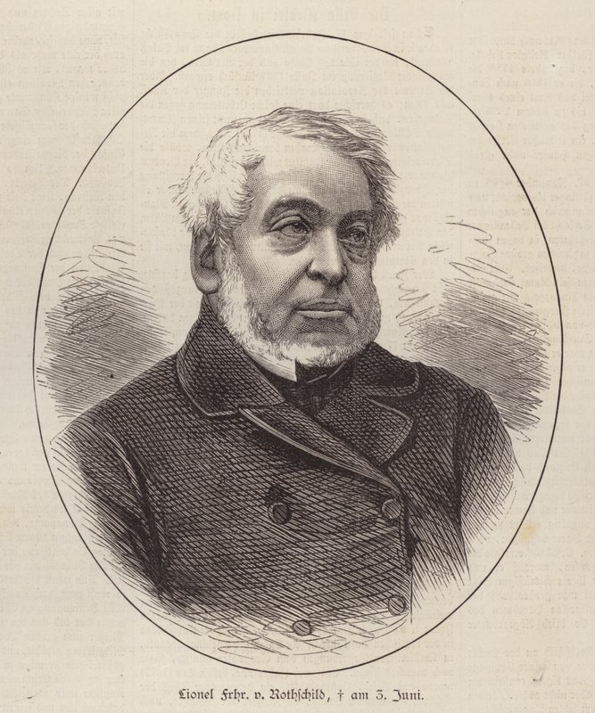 Lionel de Rothschild , britský bankéř, politik a filantrop (rytina) od German School