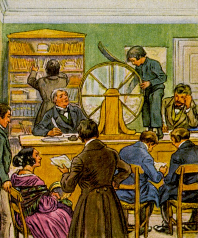 Lotterie / Loterie (barevná litografie) od German School