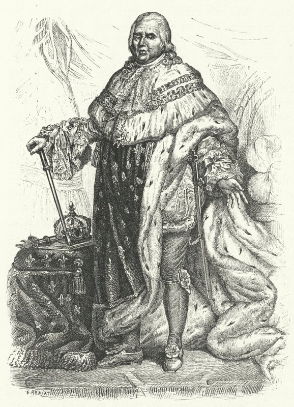 Louis XVIII, král Francie (rytina) od German School
