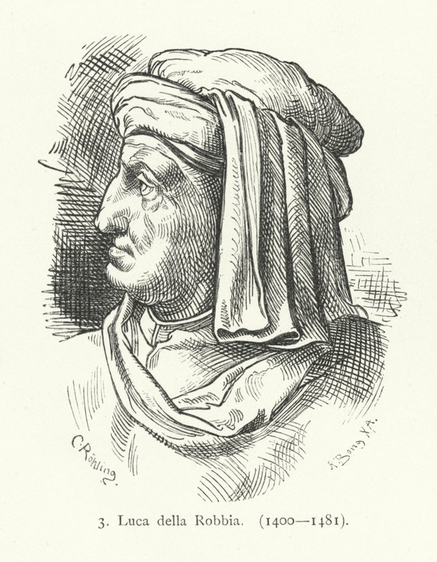 Luca della Robbia , italský renesanční sochař (rytina) od German School