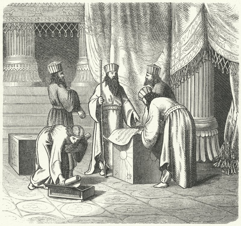 Magi, perští zoroastrijští kněží (rytina) od German School