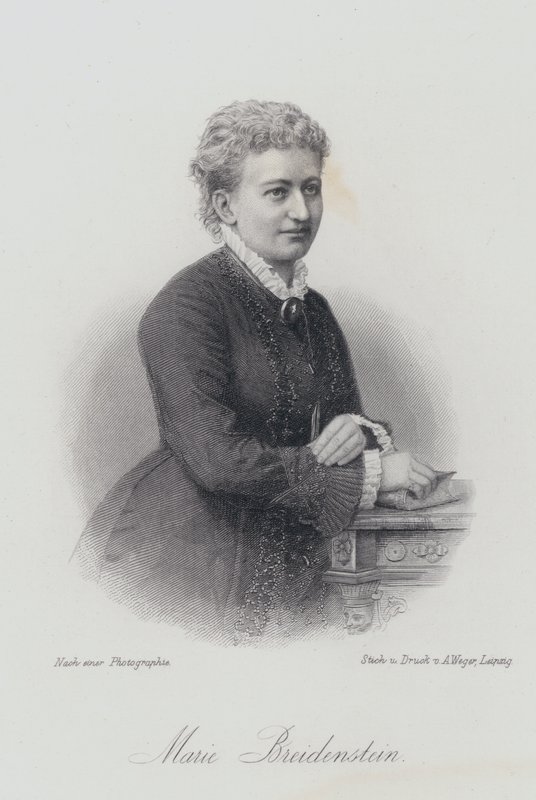 Marie Breidenstein , německý pianista, zpěvák a učitel zpěvu (rytina) od German School