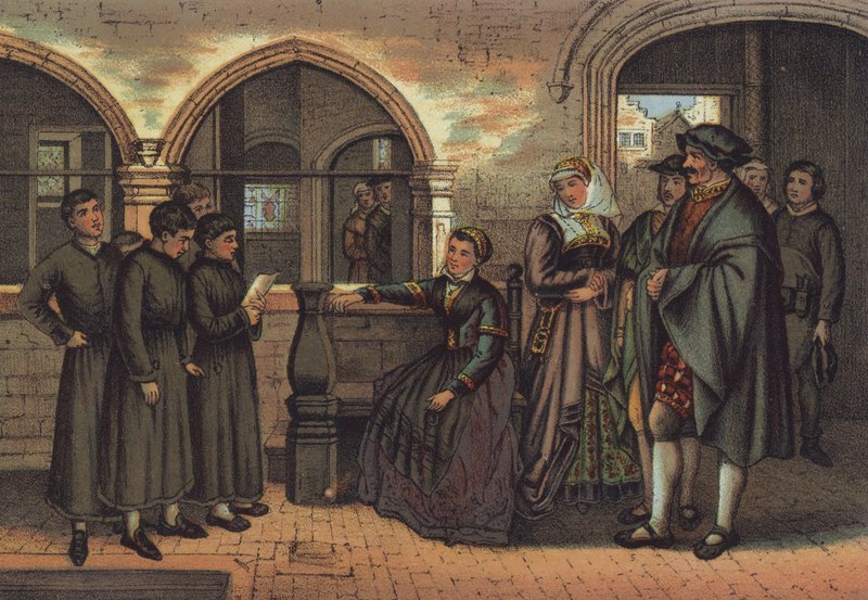 Martin Luther jako sborový chlapec (chromolitho) od German School