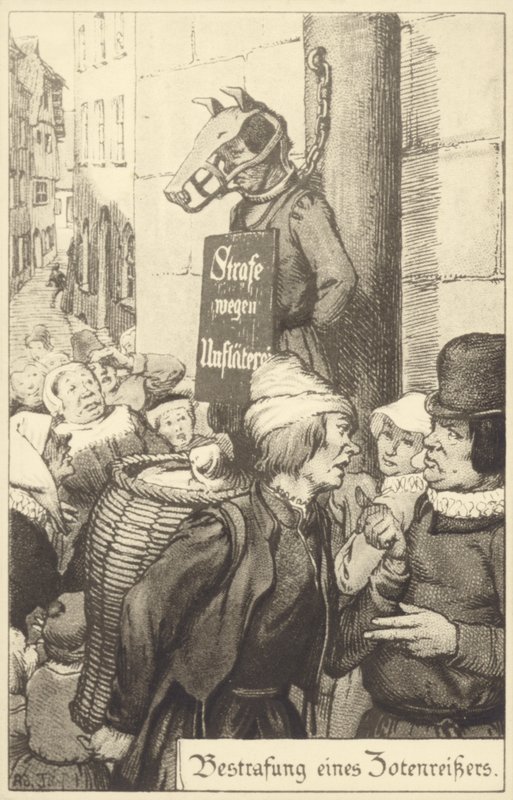 Středověký trest za obscénnost (litho) od German School