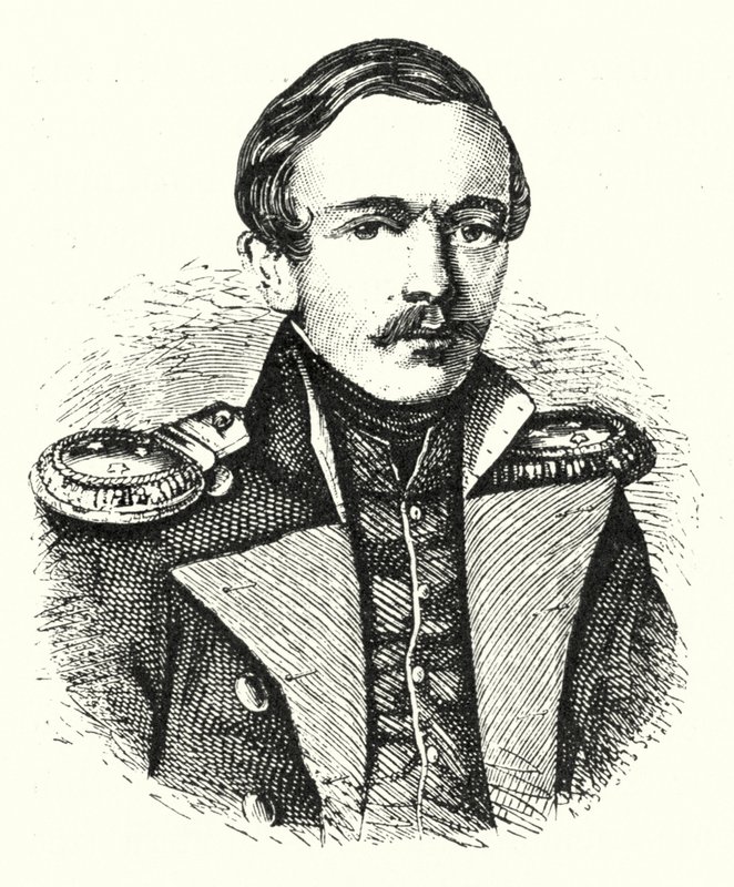 Michail Lermontov , ruský básník, spisovatel a malíř od German School