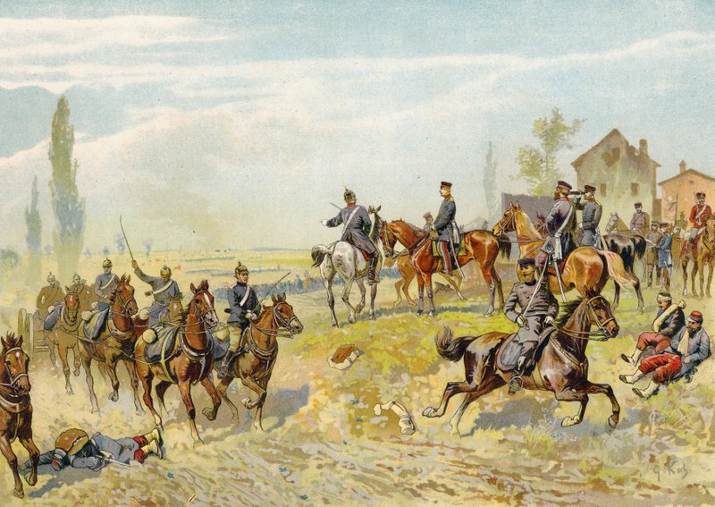 Moltke čeká na příjezd německého 2. sboru do Gravelotte, francouzsko-pruská válka, 18. srpna 1870 od German School