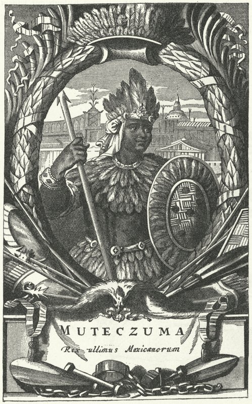Montezuma II, aztécký císař (rytina) od German School