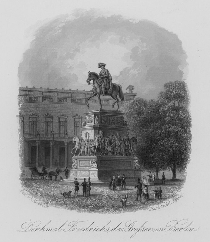 Památník Fridricha Velikého, Berlín (ocelová rytina) od German School