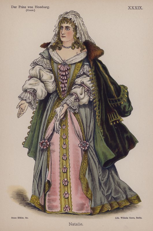 Natalie, z Der Prinz von Homburg (Princ z Homburgu) od Heinricha von Kleista (barevné lito) od German School