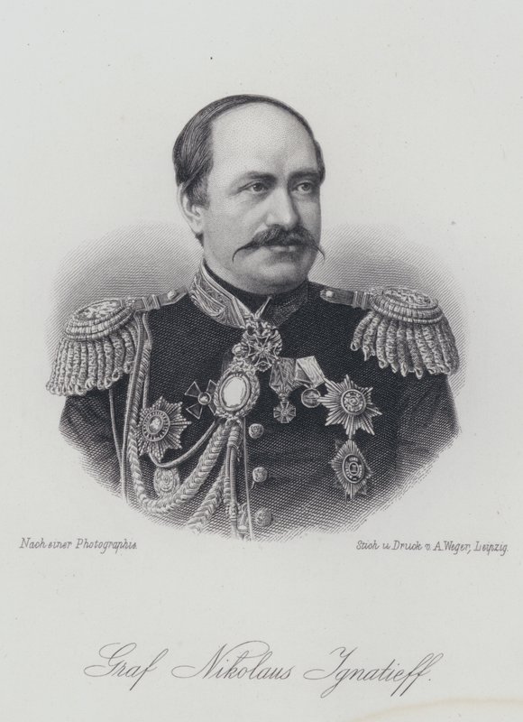 Nikolay Ignatyev, ruský státník a diplomat (rytina) od German School
