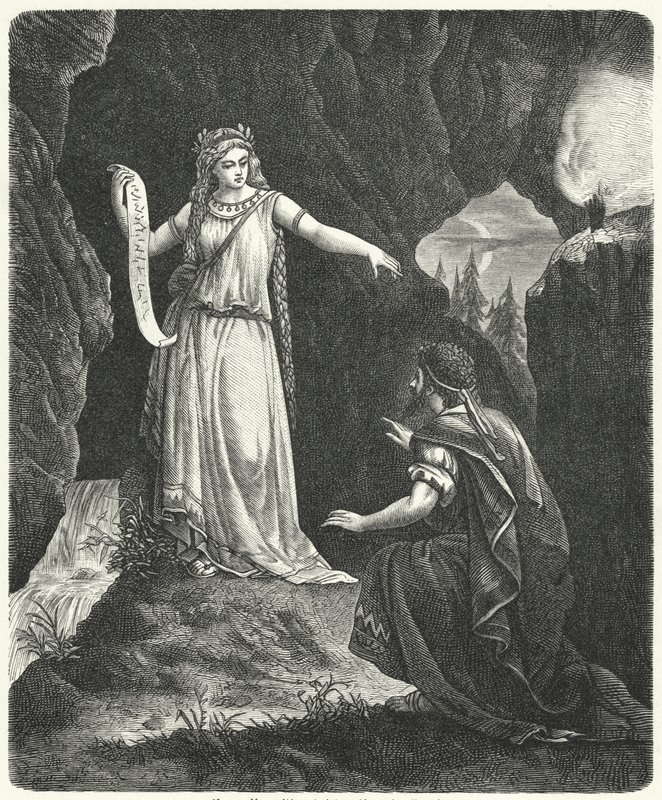 Numa Pompilius s nymfou Egeria (rytina) od German School
