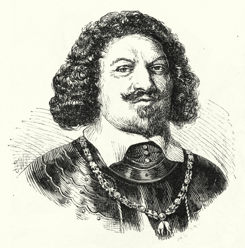 Ottavio Piccolomini, italský generál v armádě Svaté říše římské ve třicetileté válce (rytina) od German School