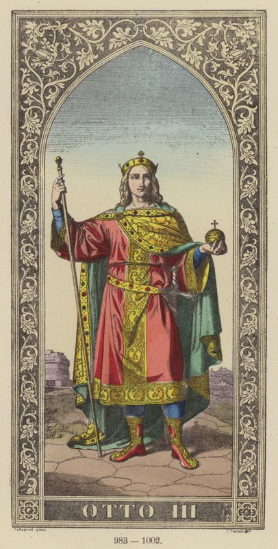 Otto III, 983-1002 (barevná rytina) od German School