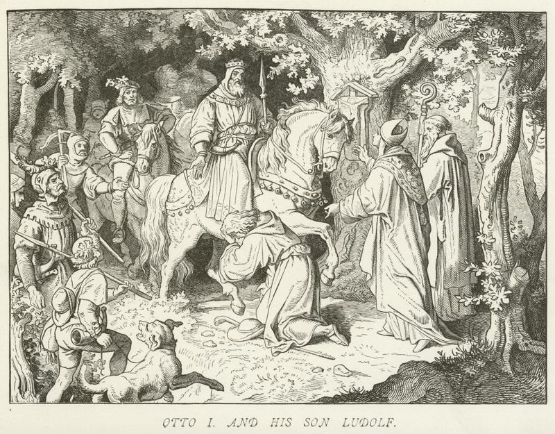 Otto I. a jeho syn Ludolf od German School