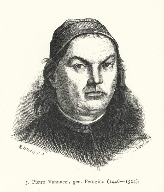 Pietro Perugino , italský renesanční umělec (rytina) od German School