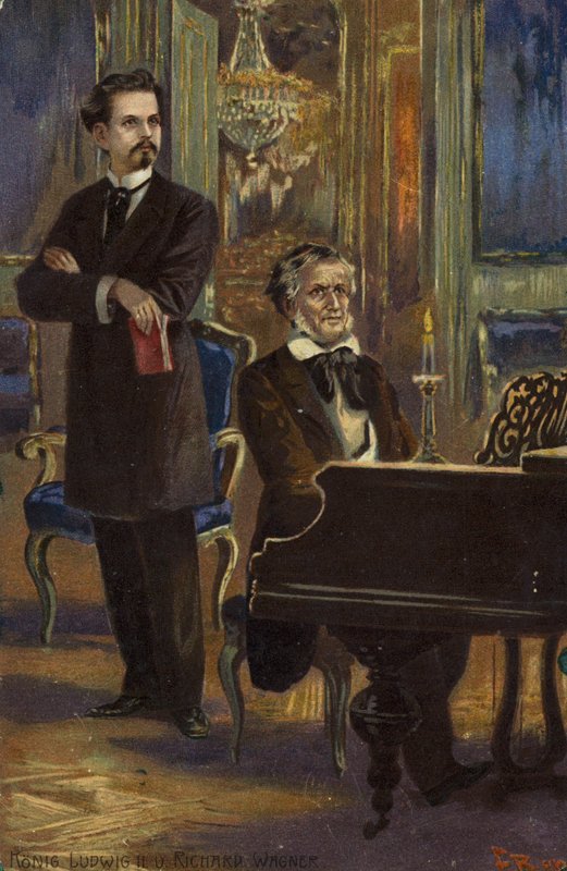Portrét krále Ludvíka II. a Richarda Wagnera od German School
