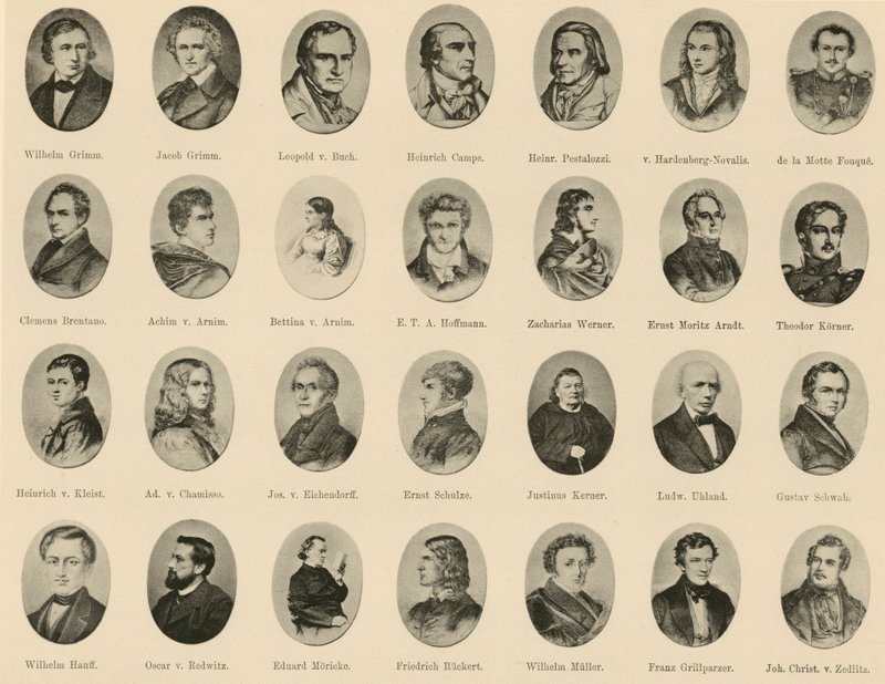 Portréty slavných Němců z Rytířů německého ducha (litho) od German School