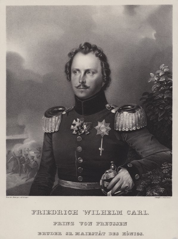 Princ Wilhelm Pruský (1783-1851), bratr krále Fredericka Viléma III (litho) od German School