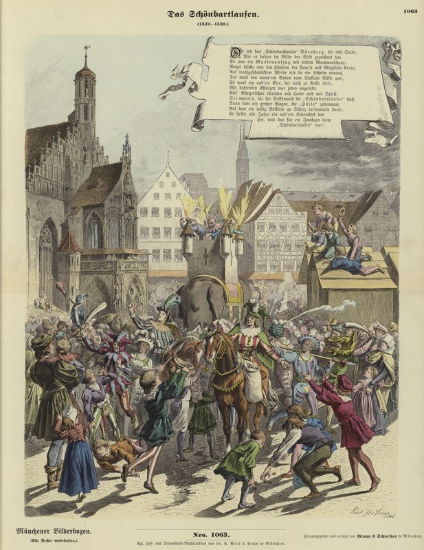 Procesí Schoenbartlaufen, Norimberk, Německo, 1349-1539 od German School