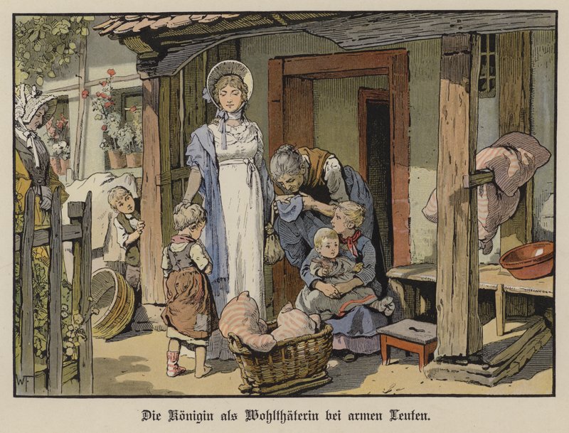 Pruská královna Louise, dobrodinec chudým (barva lito) od German School