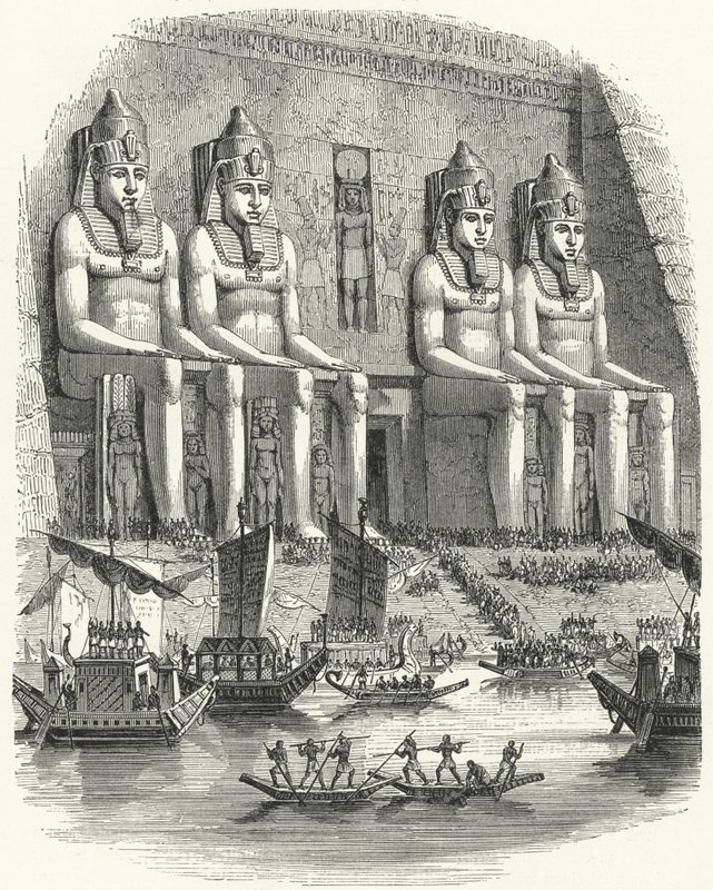 Náboženský festival ve starověkém Egyptě (rytina) od German School