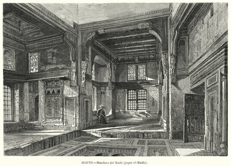 Rezidence Mufti Sheikh al-Mahdi, Egypt (litho) od German School