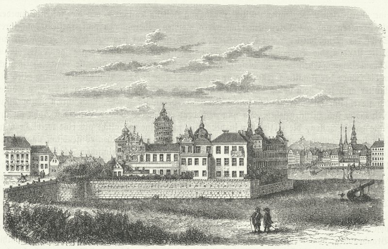 Královský palác ve Stockholmu v 17. století (rytina) od German School
