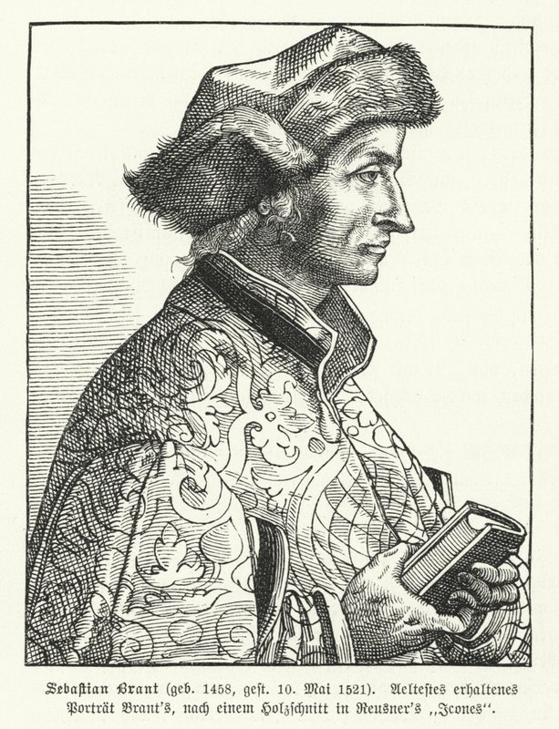 Sebastian Brant, německý renesanční humanista a satirik (rytina) od German School