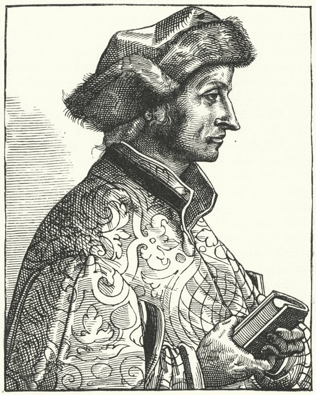 Sebastian Brant , německý humanista a satirik (rytina) od German School