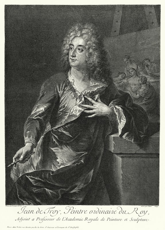 Autoportrét francouzského umělce Jean Francois de Troy (rytina) od German School
