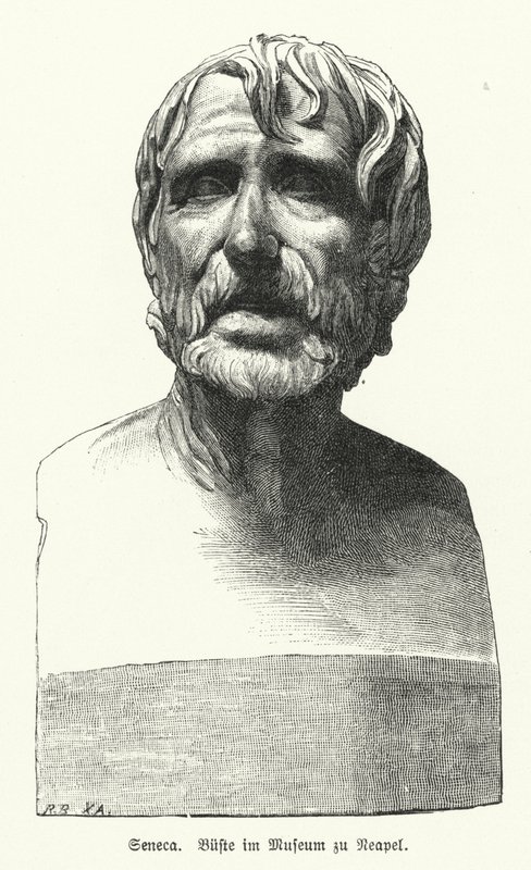 Seneca mladší , římský filozof, státník a dramatik (litho) od German School