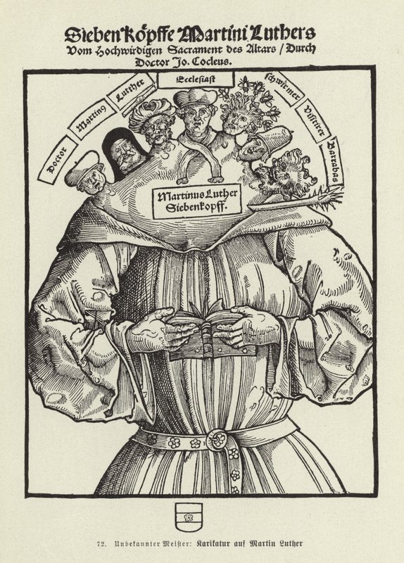 Sedm hlav Martina Luthera (litografie) od German School