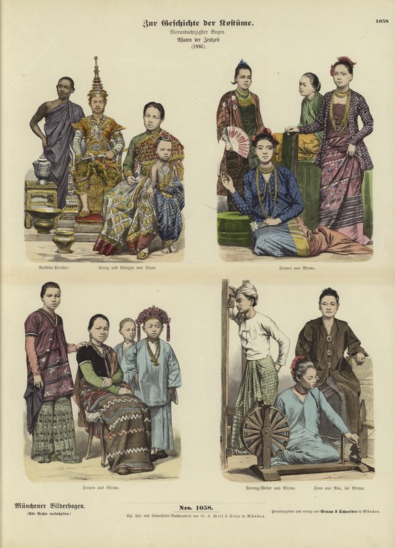 Siamské a barmské kostýmy, 1886 od German School