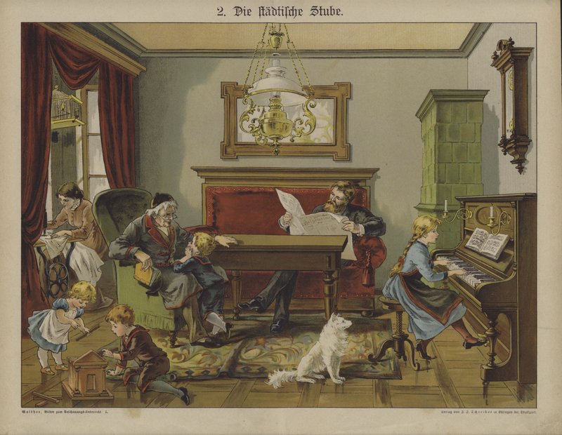 Obývací pokoj ve městě (barva litho) od German School