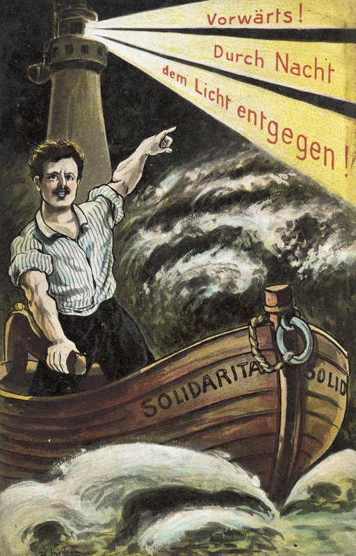 Socialistická propagandistická pohlednice (barevná lito) od German School