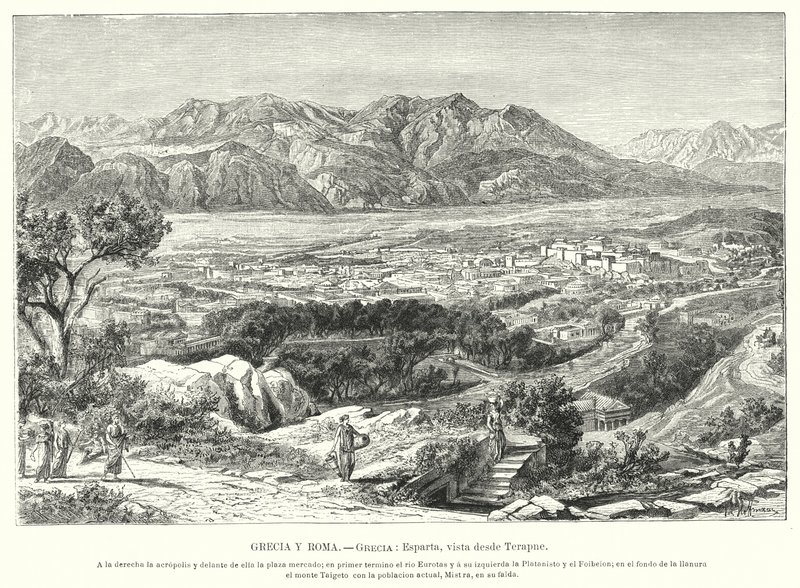 Sparta, starověké Řecko (litho) od German School