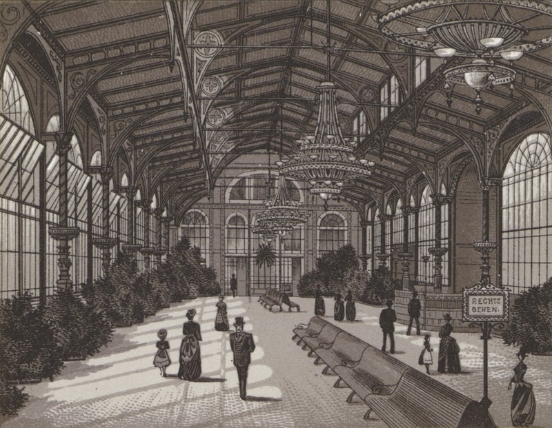 Vřídelní kolonáda, interiér (litho) od German School