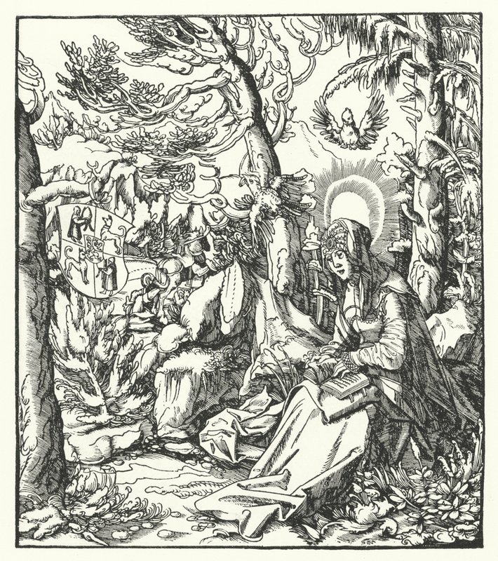 Svatá Ida Lotrinská (c1040-1113) (rytina) od German School