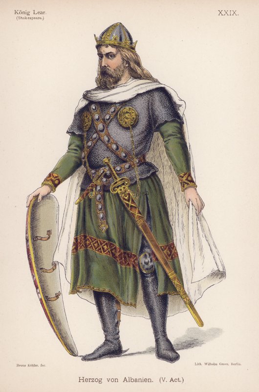 Vévoda z Albany, ze Shakespearova Krále Leara (barevné lito) od German School