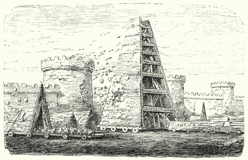 Helepolis Demetria I. Makedonského (rytina) od German School